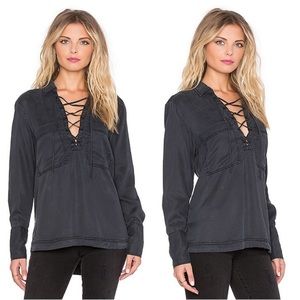 Free People Black Tencel Long Sleeve shirt